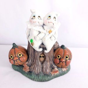 Friendly Ghost Pals Buddies Light Up Spooky Forest Pumpkins Halloween Decor